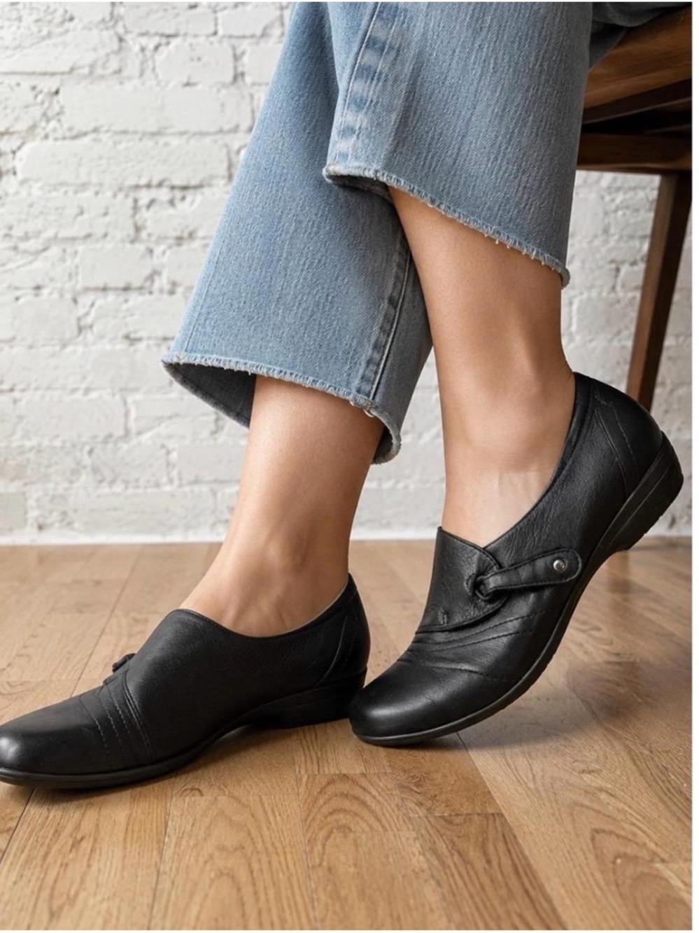 DANSKO Franny Black Milled Leather Slip On Loafers Wide Fit Shoes EU 40 9.5-10